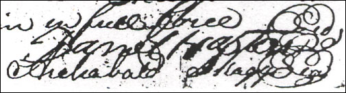 Daniel Haston Signature on 1807 Marriage Document