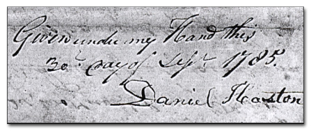 1785 Fairfield, NC Signature