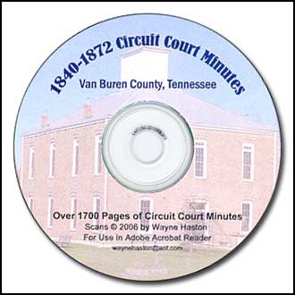 Van Buren County, TN Circuit Court Minutes CD