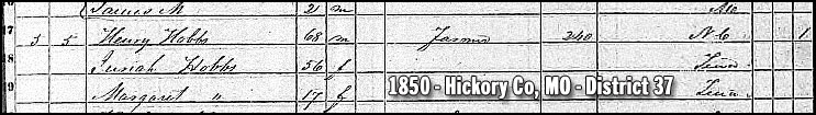 1850 Hickory Co, MO - Henry Hobbs