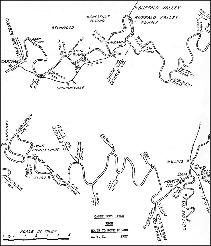 Caney Fork River tributaries - Below Rock Island